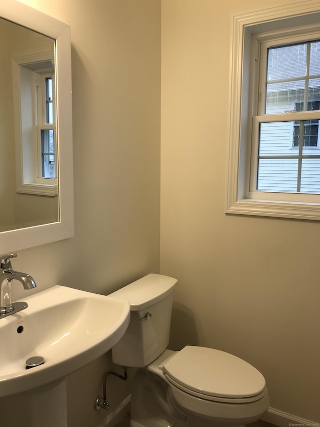 bathroom featuring sink and toilet