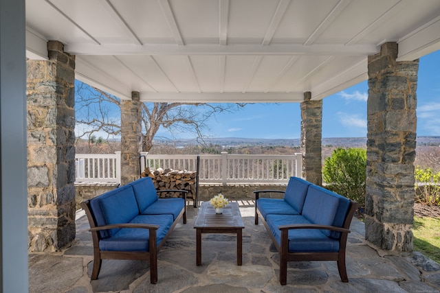 view of patio / terrace featuring an outdoor living space