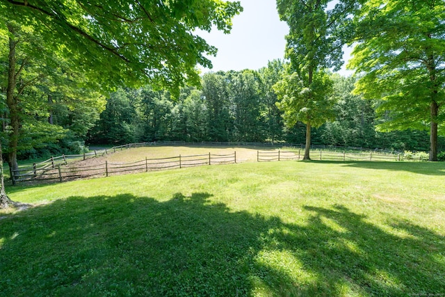 view of yard featuring a rural view