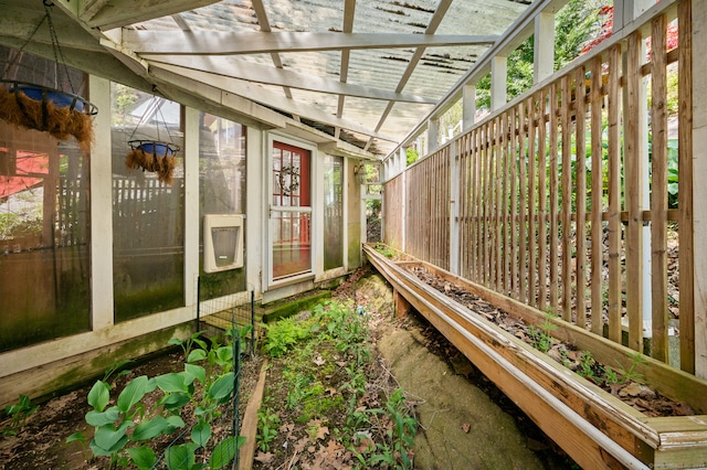 exterior space with a pergola