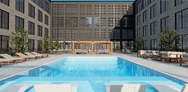 view of pool featuring a pergola