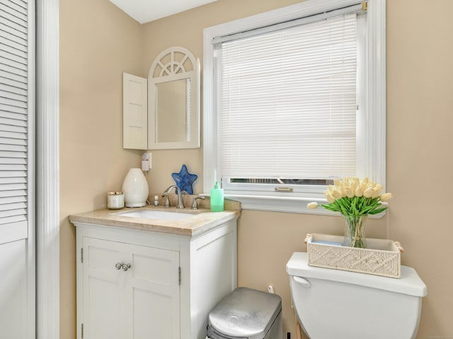 bathroom with toilet and vanity