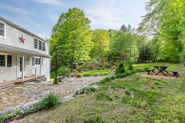 view of yard featuring a patio area