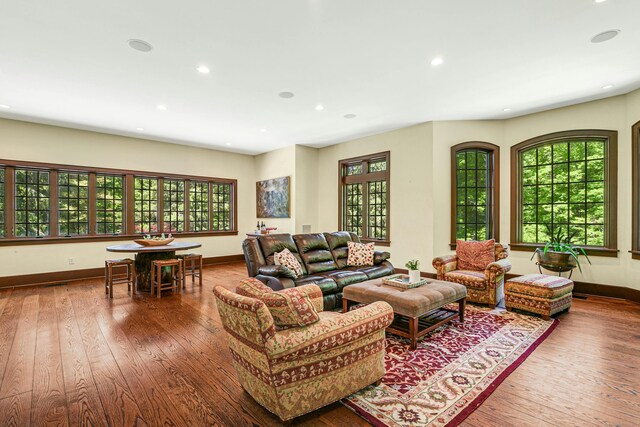 living room featuring hardwood / wood-style flooring