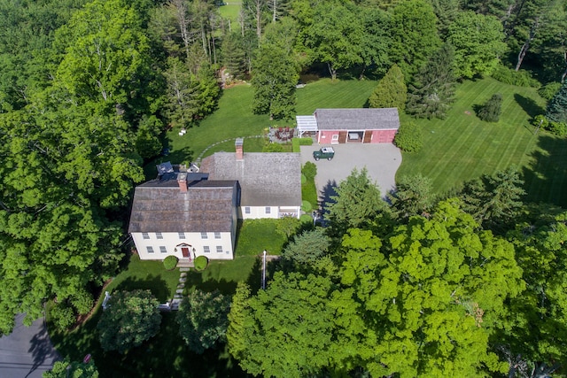 aerial view with a rural view