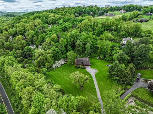 birds eye view of property with a rural view