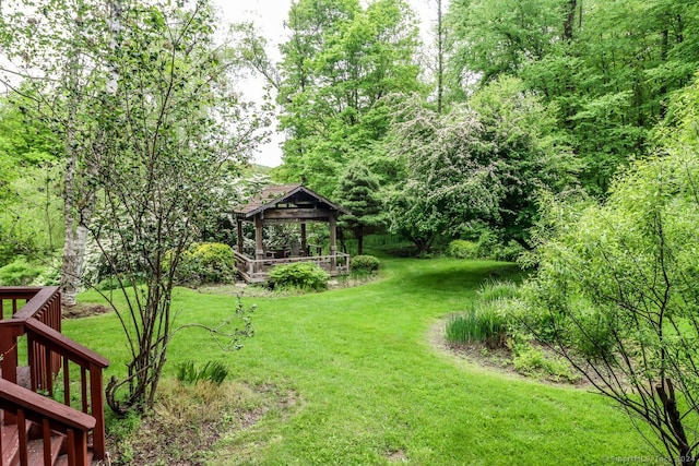 view of yard featuring a gazebo