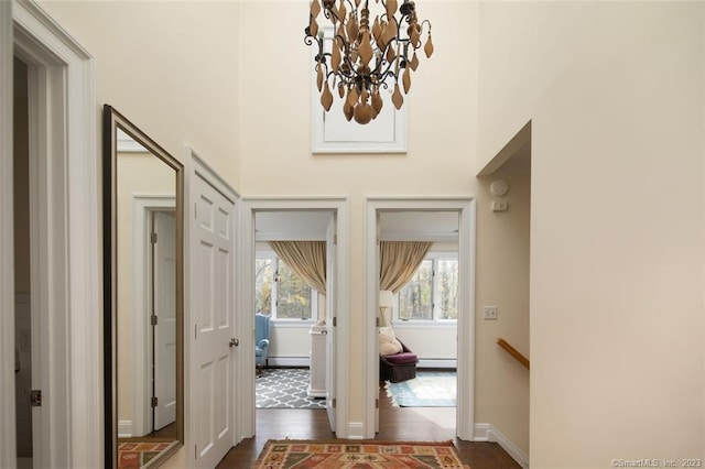 6 Juniper Ledge Ln, Salisbury, CT 06039 - corridor with a chandelier and a baseboard radiator