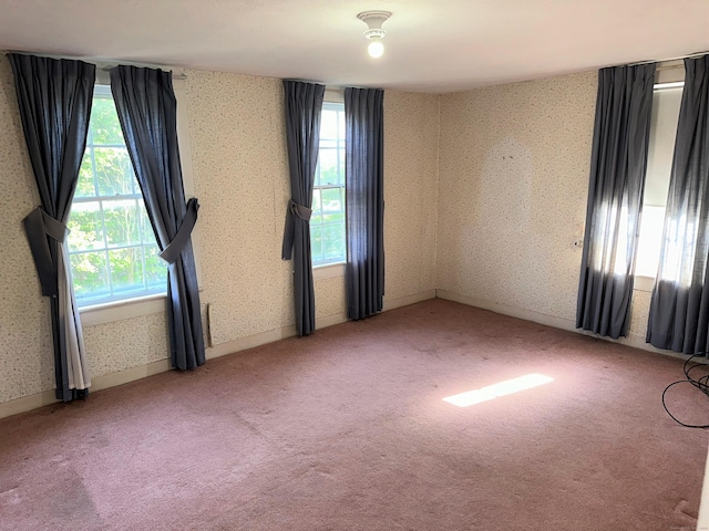 spare room featuring carpet and a healthy amount of sunlight