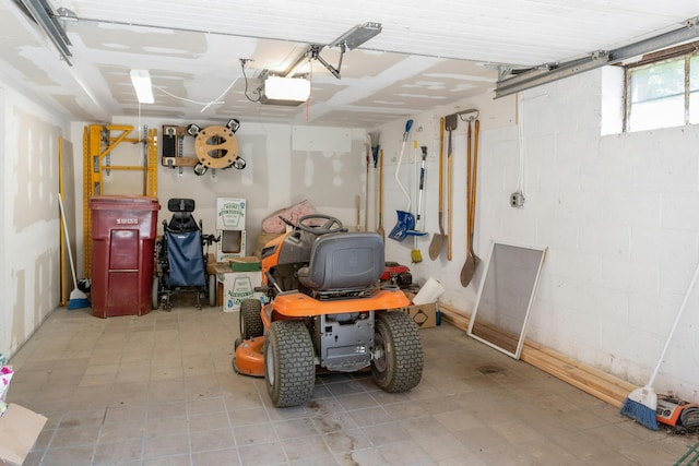 garage featuring a garage door opener