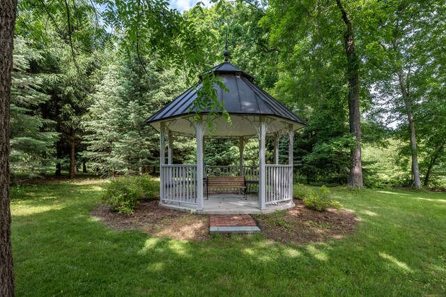 exterior space featuring a gazebo