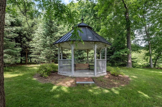 exterior space with a gazebo