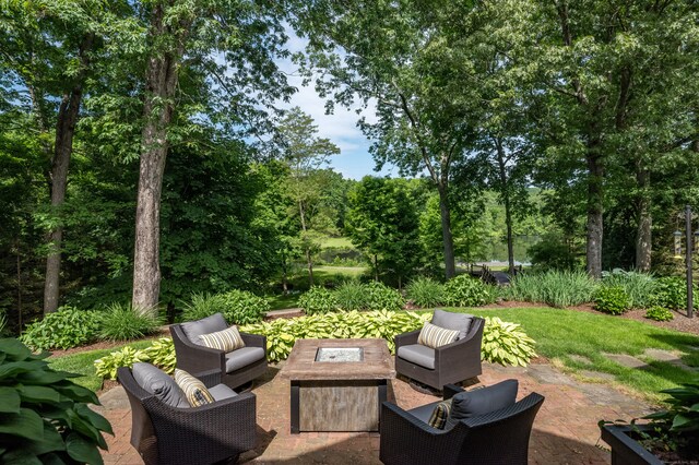 view of patio / terrace with an outdoor living space