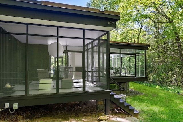 deck with a sunroom