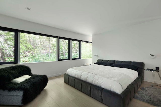 bedroom featuring light hardwood / wood-style floors