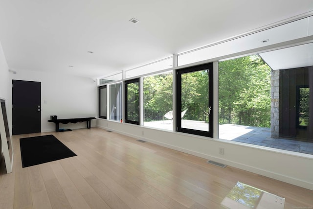 unfurnished living room featuring light hardwood / wood-style floors