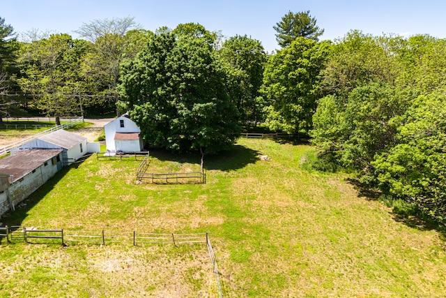 aerial view featuring a rural view