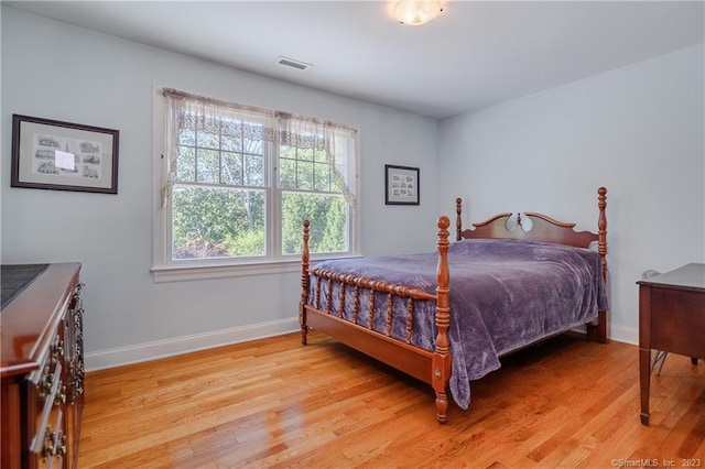 bedroom featuring light wood-type flooring