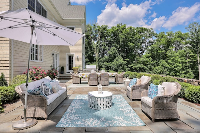 view of patio / terrace featuring an outdoor hangout area