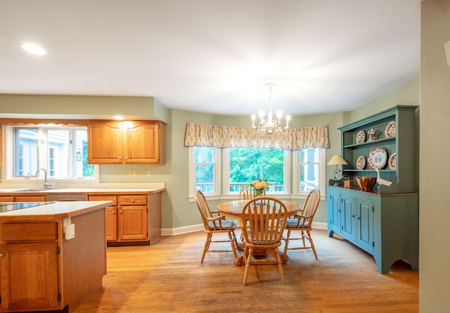 18 Hunters Ridge Rd, Southbury, CT 06488 - dining space with a chandelier, baseboards, light wood finished floors, and recessed lighting