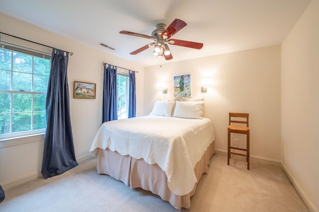 18 Hunters Ridge Rd, Southbury, CT 06488 - bedroom with light colored carpet, baseboards, and ceiling fan