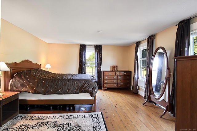 bedroom featuring light hardwood / wood-style flooring