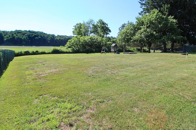 view of yard featuring a playground