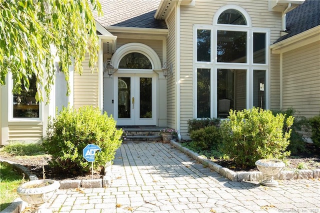 property entrance with french doors