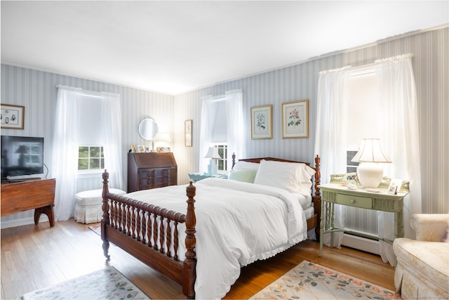 bedroom with hardwood / wood-style floors