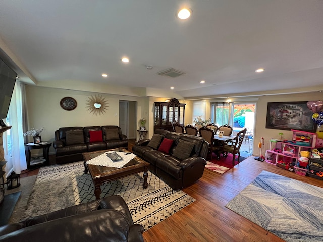 living room featuring hardwood / wood-style floors