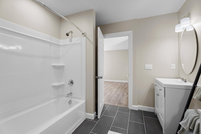 203 Winding Hollow Rd, Groton, CT 06340 - full bathroom featuring baseboards, vanity, and bathtub / shower combination