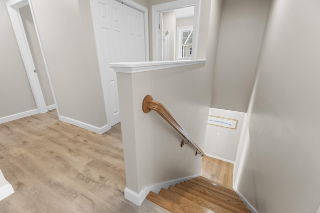 203 Winding Hollow Rd, Groton, CT 06340 - stairway featuring baseboards and wood finished floors