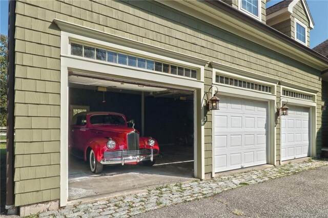 view of garage