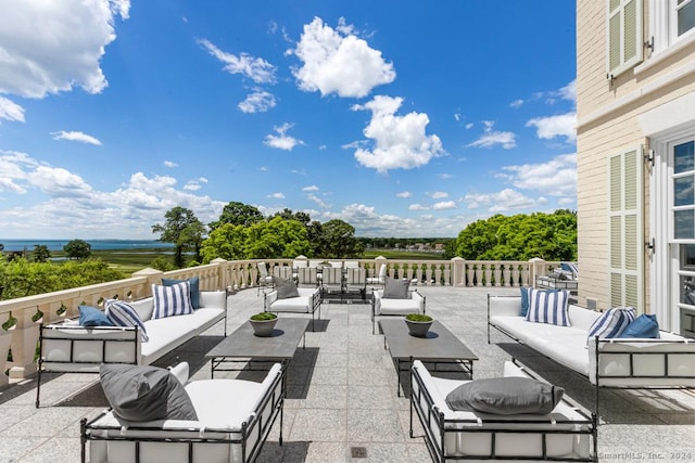 view of patio featuring an outdoor hangout area