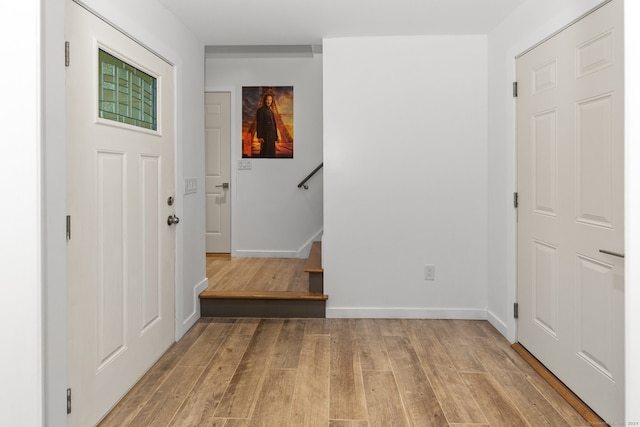 entrance foyer featuring light hardwood / wood-style flooring