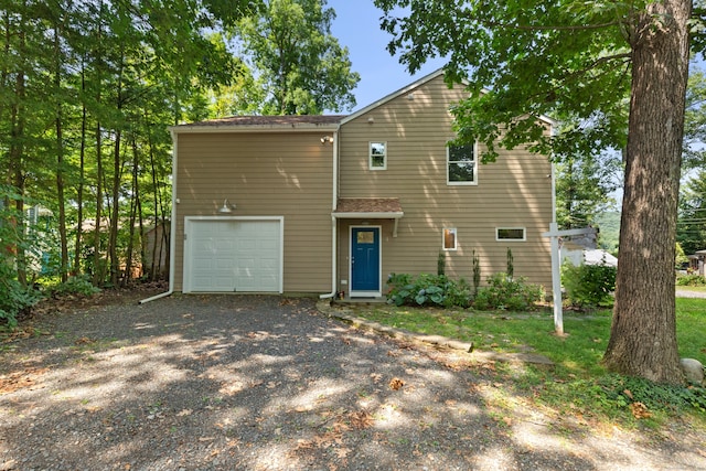 view of front property with a garage