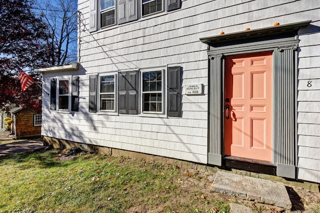 exterior space with a lawn