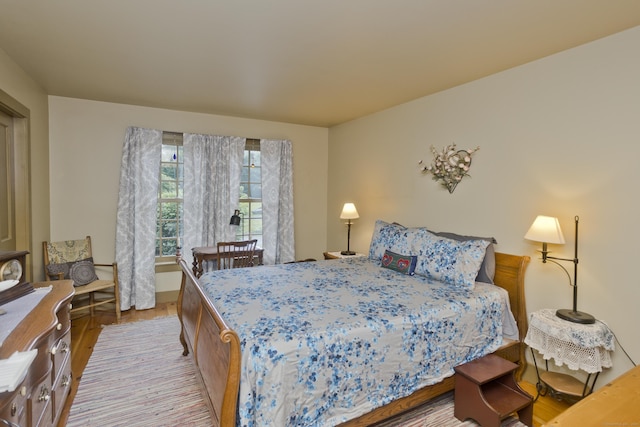 bedroom featuring light wood-type flooring