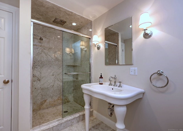 bathroom with walk in shower