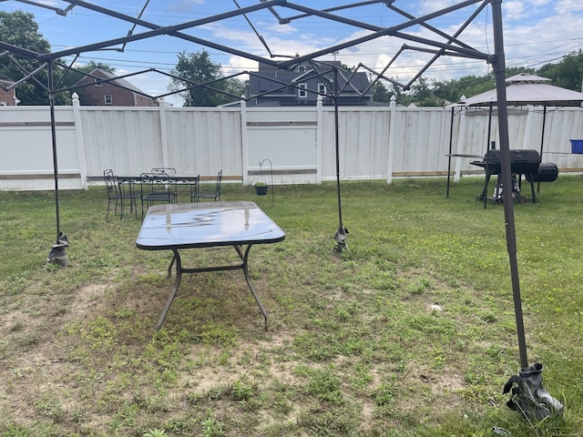 view of yard featuring a gazebo