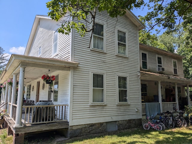 exterior space featuring covered porch