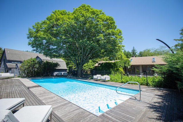 view of pool featuring a deck