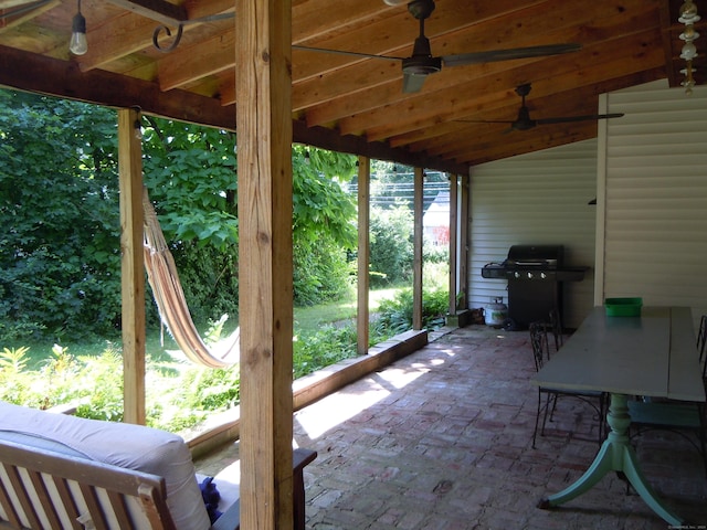 view of patio with a grill