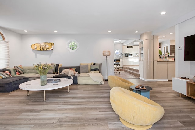 living room featuring hardwood / wood-style flooring