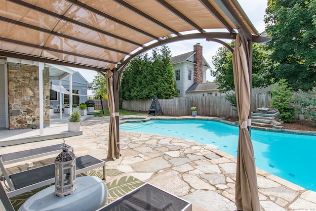 view of pool featuring a patio area