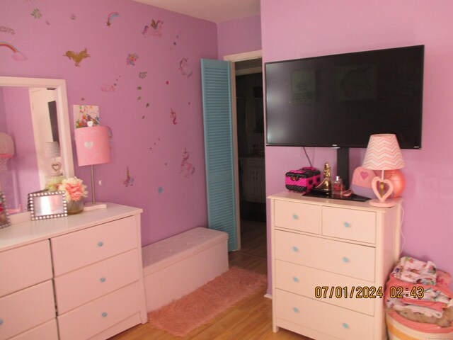 bedroom featuring light hardwood / wood-style flooring