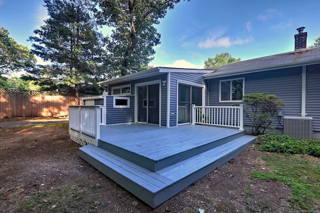 deck with central AC unit