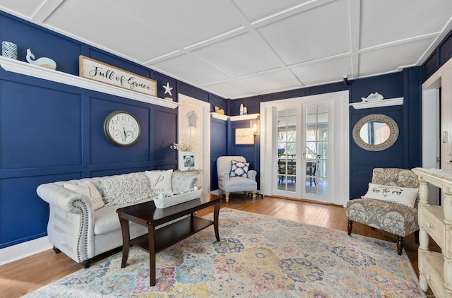 living room with hardwood / wood-style flooring