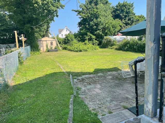 view of yard featuring a patio area