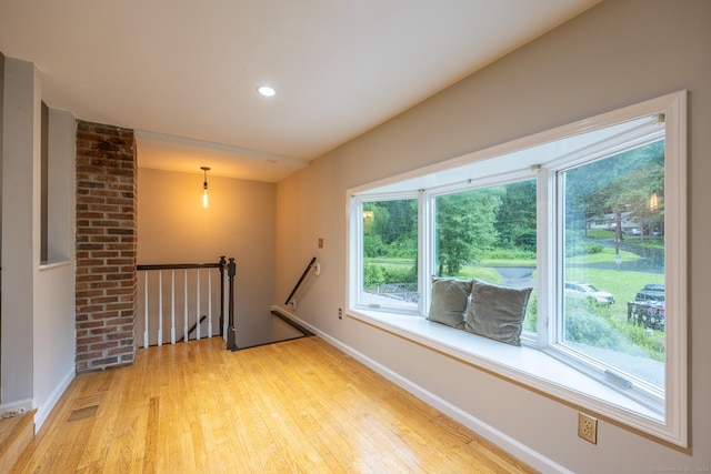 interior space with light hardwood / wood-style flooring